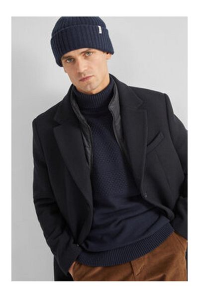 Selected Homme Palton din lână pentru bărbați selected homme 16089400 Negru