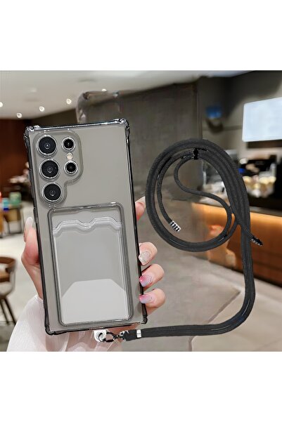PiyasaSepeti Samsung Galaxy S21 Ultra Kartlıklı Askı+Aparatlı Antişok Kılıf S...