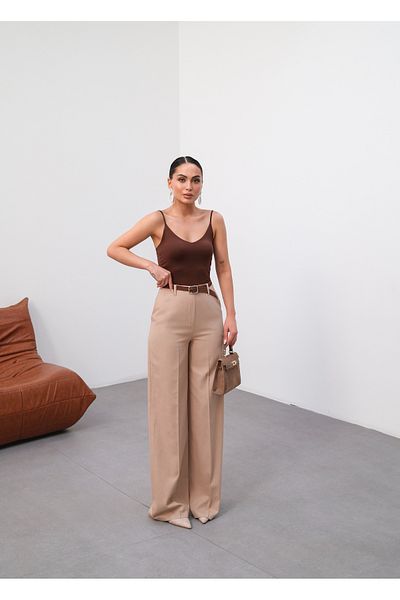 OUZ Fashion Women's Belted and Flowy Linen Pants (Belt Included)