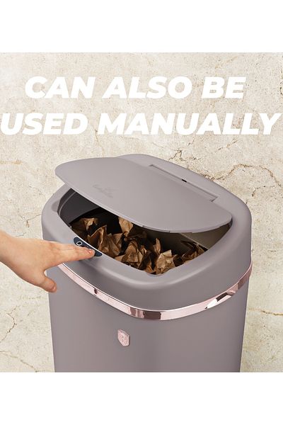 Berlinger Sensor-opening Waste Bin Touchless Trash Can 58 L Taupe Collection