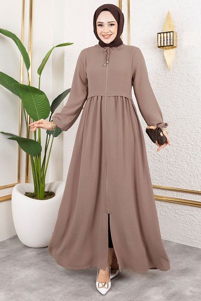 ModaMerve Δαντέλα Λεπτομερής Hijab Ferace 0034BGS895-M Vision