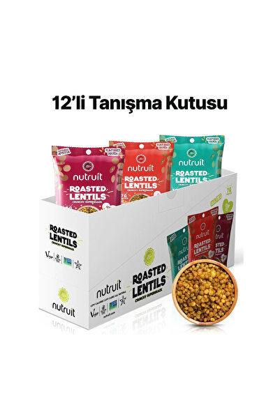 Nutruit Olipop Kavrulmuş Mercimek Kutusu 33g x 12 adet Yüksek Proteinli, Vegan, Glutensiz Sağlıklı Atıştırmalık