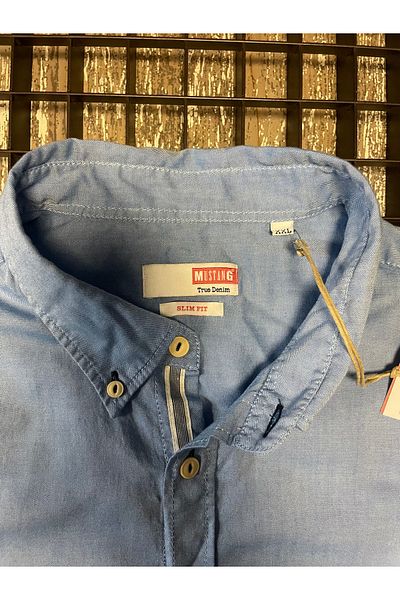 Mustang Slim Fit Oxford Shirt Blue