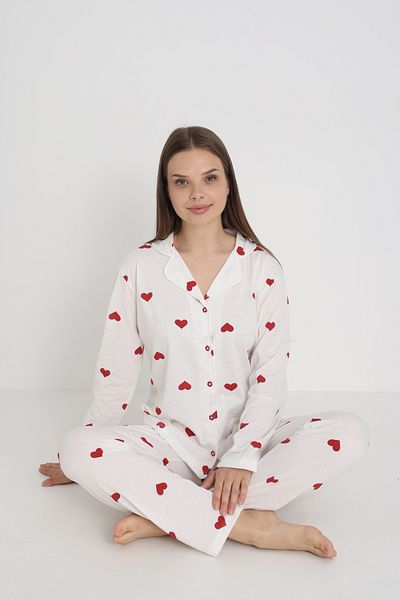 STRAWBERRY Σετ πιτζάμες με βαμβακερά κουμπιά