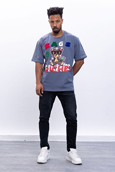 NILOO تي شيرت كبير الحجم مطبوع عليه دمية دب من القطن للجنسين