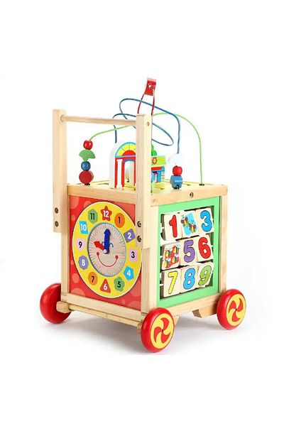 OEM Antepremergator din lemn, centru educativ cu 6 activitati pentru bebe si copii, in Limba Romana