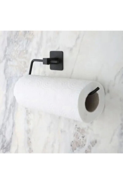 My Reality Fashion Self Adhesive Black Stainless Metal Towel Holder Apparatus