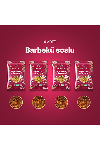 Nutruit Olipop Kavrulmuş Mercimek Kutusu 33g x 12 adet Yüksek Proteinli, Vegan, Glutensiz Sağlıklı Atıştırmalık