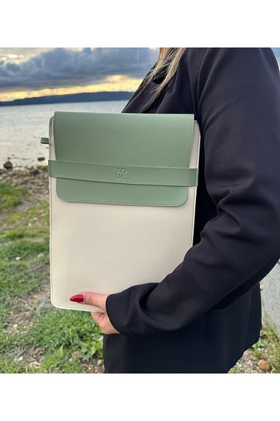 YOUC Design Waterproof Laptop Case 13 14 15' Inch Notebook Vegan Faux Leather Bag