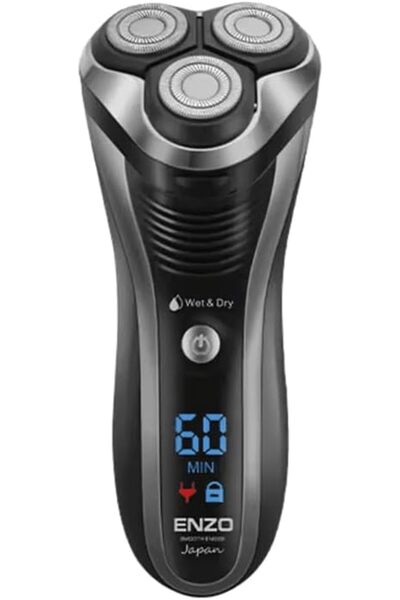 Enzo Professional ماكينة حلاقة دوارة قابلة لإعادة الشحن من إينزو EN-9309 للرج...