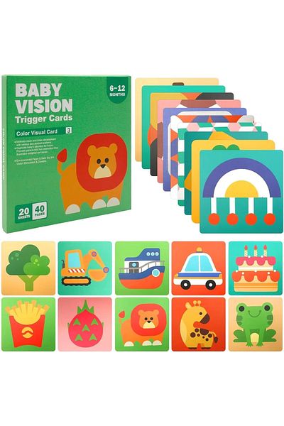 OEM Set of 20 baby visual stimulation cards, picture cards, 6-12 months