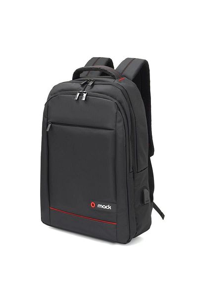 MELFSHOP MACK MCC-007 17.3 حقيبة ظهر للكمبيوتر الدفتري للمكتب مع منفذ USB أسود