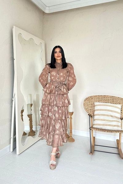 VİVALETTA Rochie stratificată cu dungi din nurcă