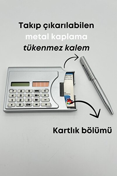 Depolife 1000 Adet Taşınabilir Hesap Makinesi Güneş Enerjili Kartvizitlik Tükenmez Kalem Cep Tipi Calculator