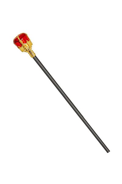 Findit Gold Color Princess Crown with Rhinestones and Red Royal Princess Scepter (2818)