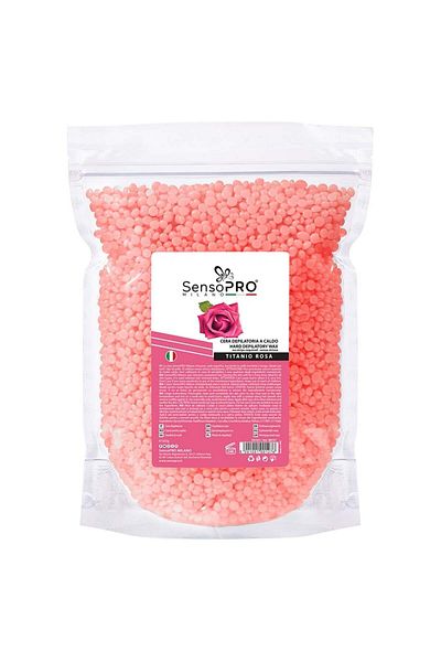 SensoPRO Milano Titanio Rosa Elastic Depilatory Wax Granules, 500g
