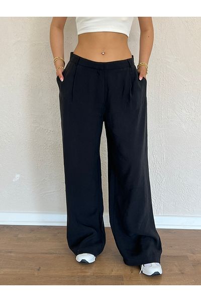 Nesil Women's Long Pants with Pile Detail and Wide Legs