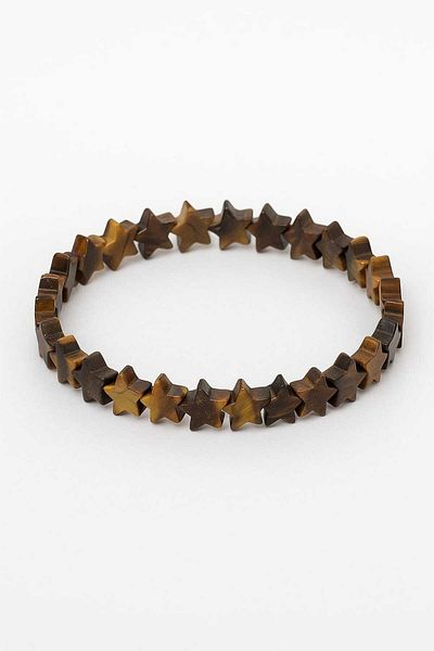 NehirTaş Certified Natural Stone Star Cut Tiger Eye Bracelet
