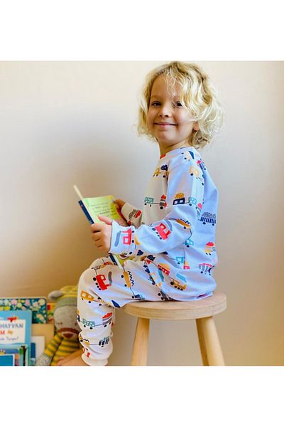 VEKSORA Colorful Train Pajama Set (Age 1-8)