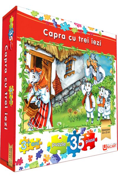Editura Unicart Puzzle 35 Pieces - Goat With Three Kids 33x23 Cm