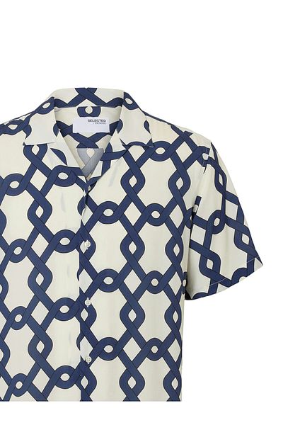 Selected Homme selected homme Men's Shirt 16088360 Ecru, Navy Blue