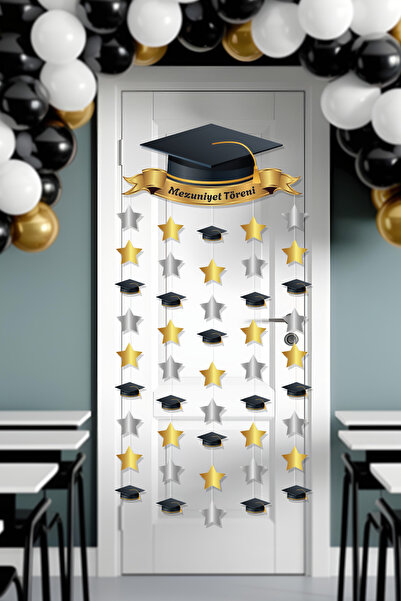 Parti Atölyesi Mezuniyet Asmalı Duvar Fonu Eğlenceli Mezuniyet Törenleri