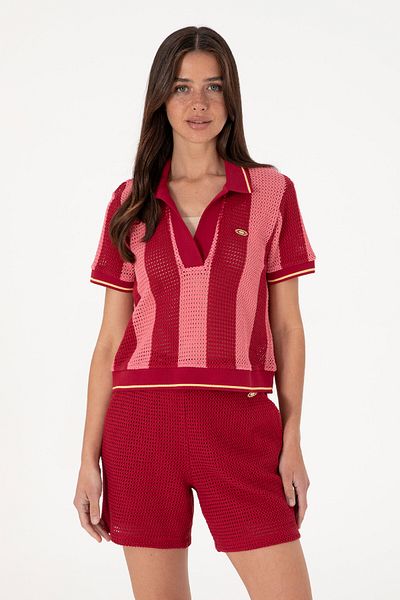 U.S. Polo Assn. Tricou de damă cu guler polo cireș 50300791 -vr223