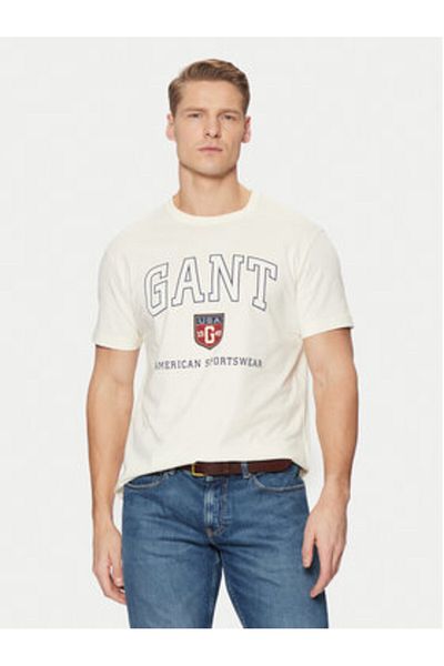 Gant Men's T-Shirt 2003290 Ecru