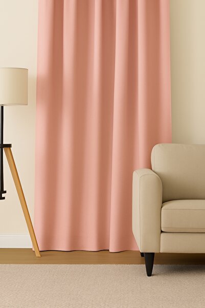 Luvora Home Κουρτίνα φόντου χωρίς πτερύγια με βελούδινη υφή της σειράς Luna - Πούδρα