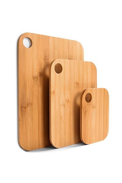 zola Set of 3 bamboo chopsticks, with hanging hole, 33x24 / 28x21 / 25x20 cm, 1 cm thick, brown
