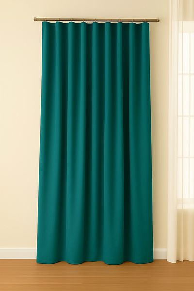Luvora Home Luna Series Velvet Textured Pleatless Background Curtain - Petrol