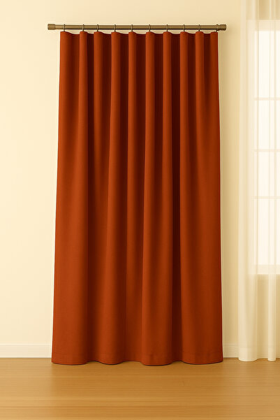 Luvora Home Cortina de fundal fără pliuri din catifea din seria Luna - țiglă