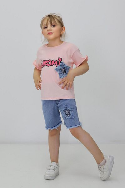 Cmk Kids club Kuromi Printed Girl's T-Shirt and Shorts Set