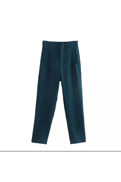 Intisimo Pantaloni de birou, talie înaltă, casual, Nautilius albaștri - M