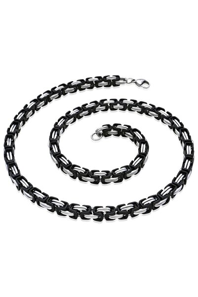 Takı Dükkanı King Model Ανδρικό κολιέ με αλυσίδα από ατσάλι Δώρο για άντρα Ck11t