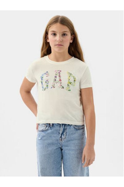 GAP Tricou pentru fete 888862 Ecru
