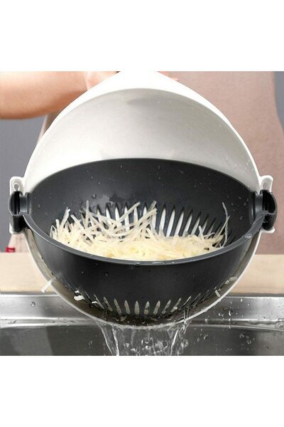 zola Multifunctional vegetable chopper, with bowl included, plastic and stainless steel, 21x10.5 cm, white