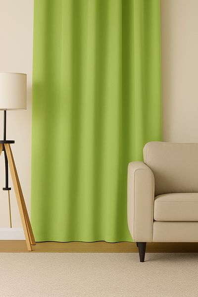Luvora Home Luna Series Velvet Textured Pleatless Background Curtain - Çağla