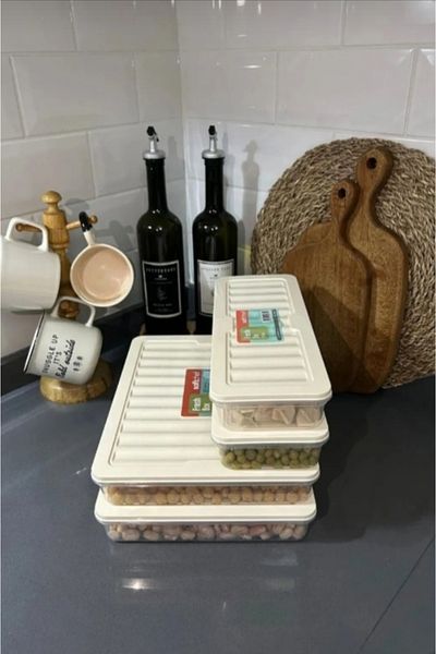 VİZYON Storage Container with Lid Freezer Container Refrigerator Organizer