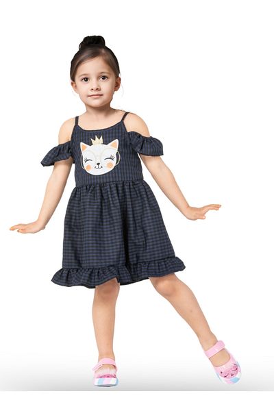 Casabony Laci Plaid Ruffled Girl's Dress