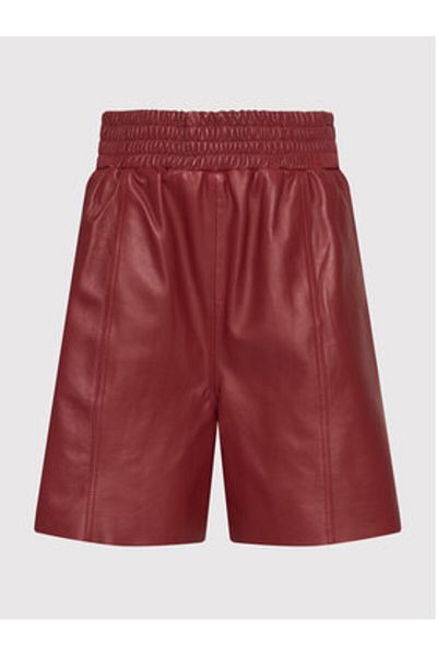 Gestuz Women's Leather Shorts 10905351 Burgundy