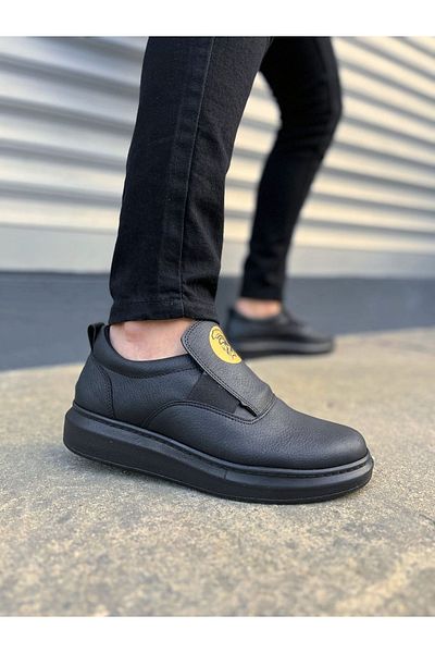 Zerenyus JY161 Pantofi casual pentru bărbați cu detaliu din cauciuc Hippo - negru