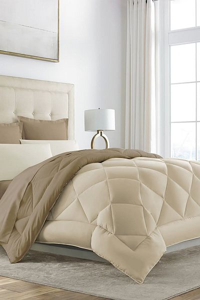 Alla Turca Double Sided Lux Silicone Quilt - Double Cream-Milk Brown