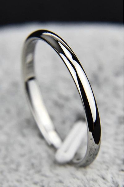 Takı Dükkanı 2mm Super Thin Cambered Glossy Men Women Steel Wedding Band Ring Cl26