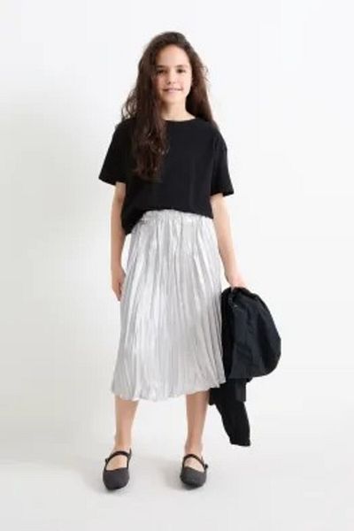 SeaBubbles Satin Pleated Girl's Skirt