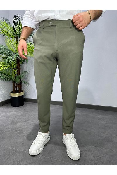 MODA Premium Cotton Lycra Fabric Pants Khaki