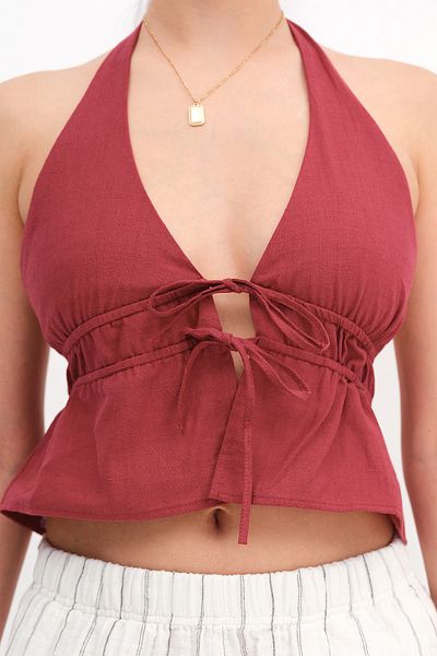 Addax Halter Neck Crop Blouse B108-U1