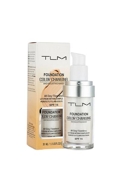 TLM تي إل إم كريم أساس سائل لتغطية كاملة للوجه متغير اللون لدرجات البشرة المختلفة، و إخفاء العيوب