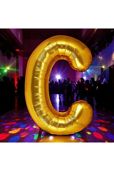 Kuzey Vip High Quality 1 Metre Gold Letter C Foil Balloon Gold Letter C Balloon Helium Gasina Flying Balloon Suitable for