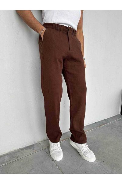 MODA Linen Baggy Pants Brown